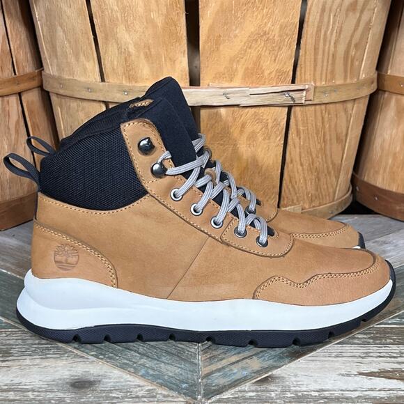 Timberland Boroughs Project Wheat Tan Nubuck Comfort Sneaker Boots Mens Size 8 - Picture 1 of 12